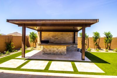 Stained Wooden Pergola